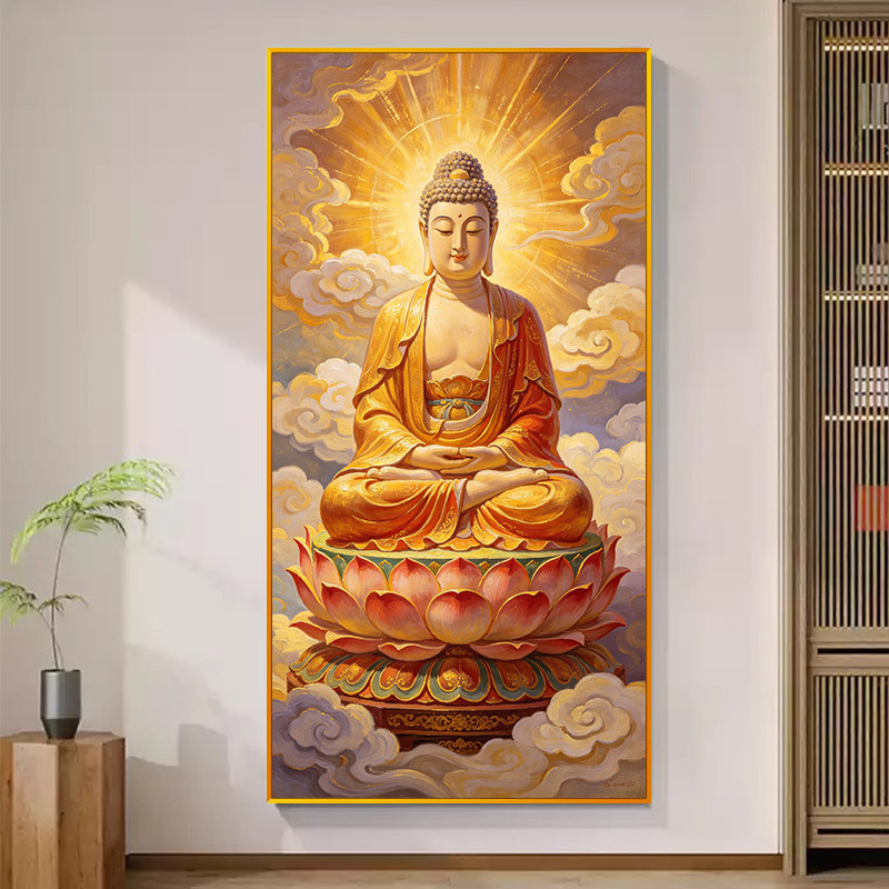 新中式如来佛祖十字绣满绣2026新款大慈大悲佛像入户玄关墙面线绣