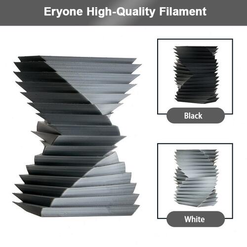 甄选Eryone 3D 打印机耗材哑光双色黑色&白色PLA适用于FDM打印机