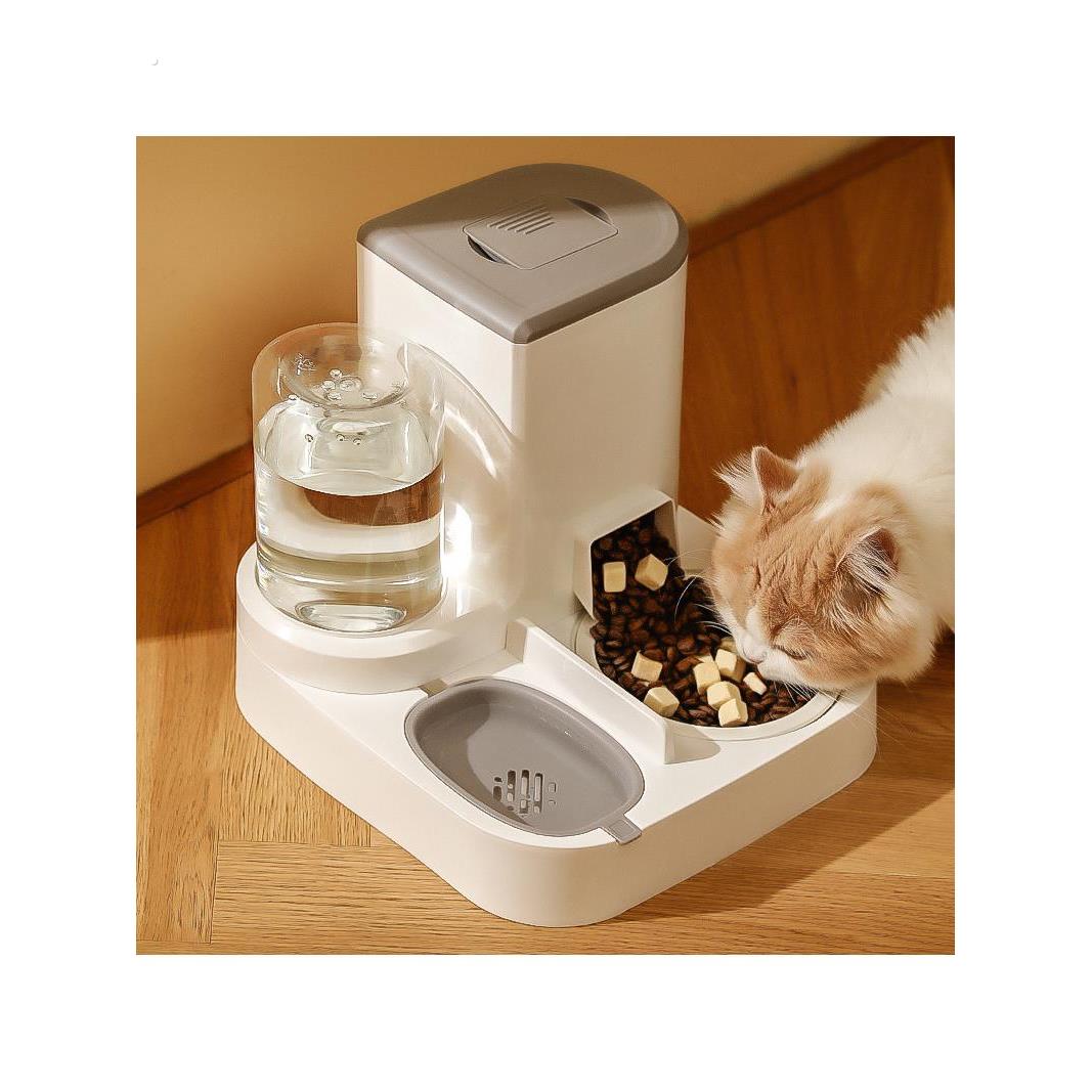 猫咪自动饮水器喂食器猫粮猫食盆宠物饮水机喂猫自助器一体狗喝水