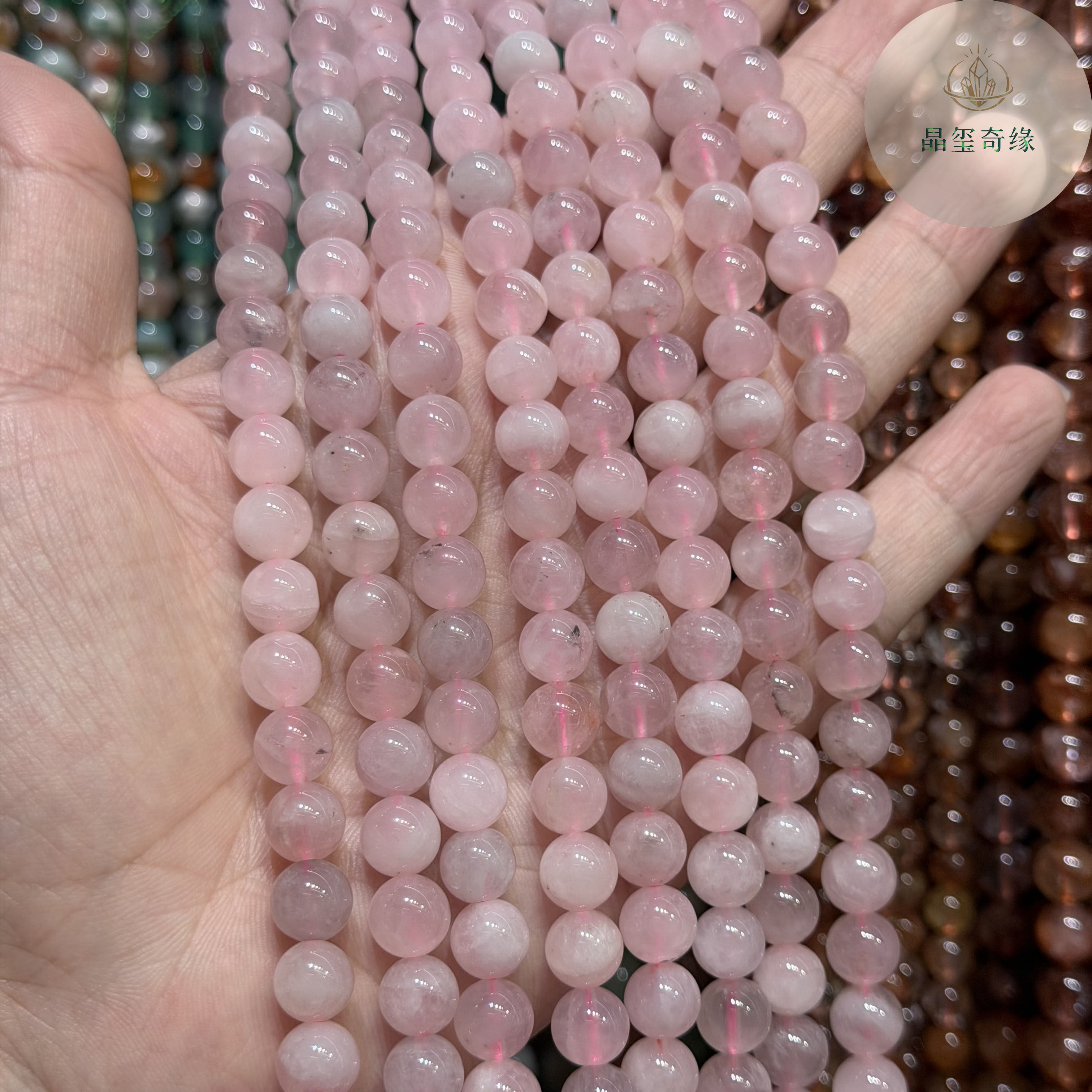 天然原矿雪花碧玺散珠6-10mm