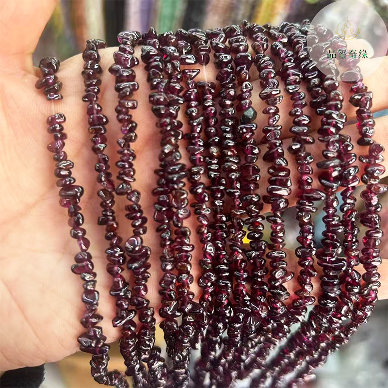 各种不规则水晶有孔碎石散珠diy手链项链饰品半成品一条约80厘米