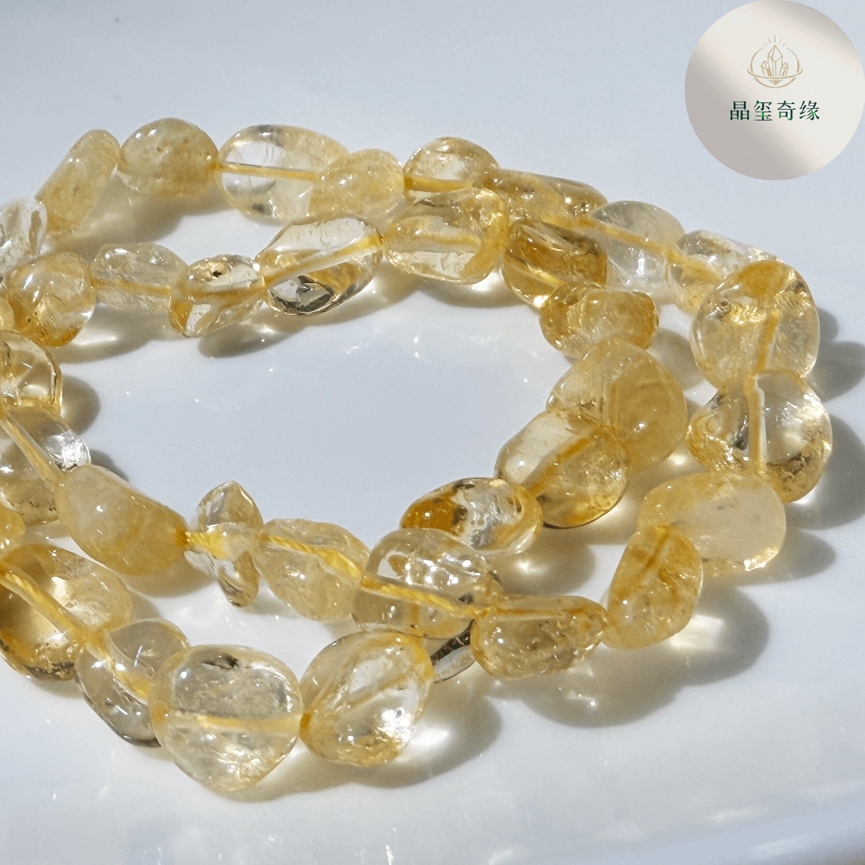 天然柠檬黄水晶约10mm散珠