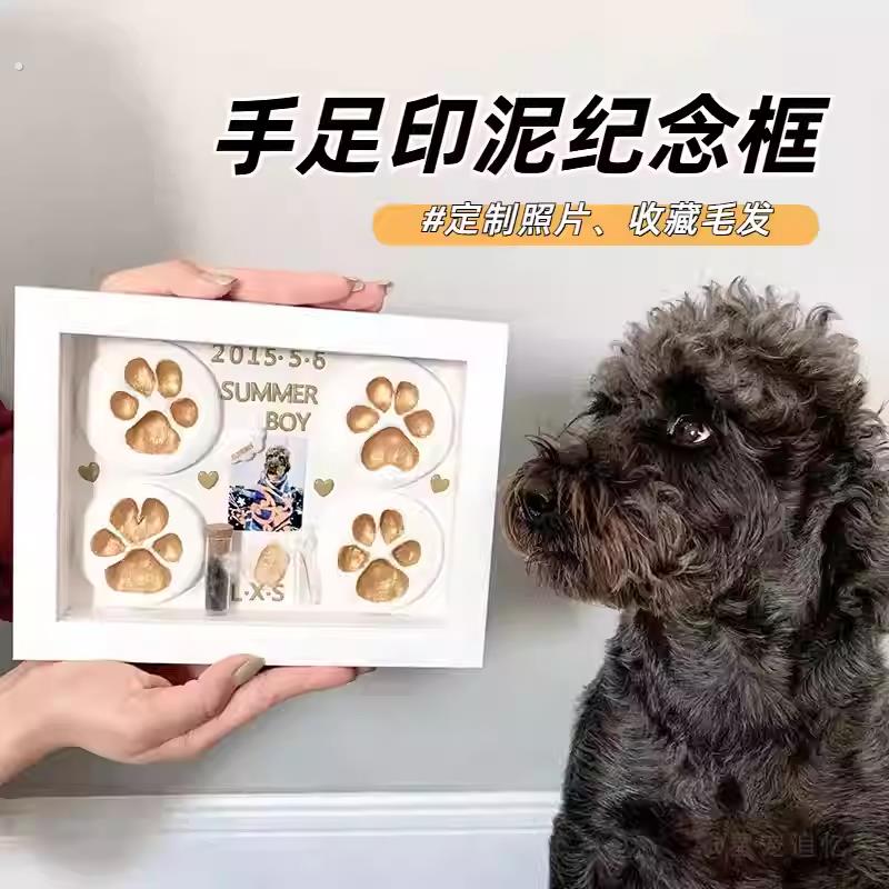 宠物爪印纪念印泥猫咪狗狗手脚印足迹爪印毛发纪念品定制相框摆台