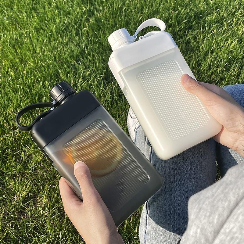 扁平水杯长方形水壶简约磨砂方形水瓶运动塑料男女可携式透明随行