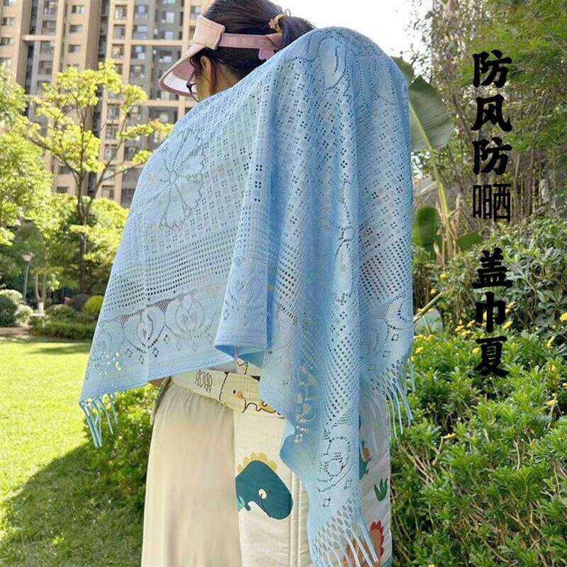 婴儿盖巾出门宝宝盖头防晒防尘叮咬外出防风蚊虫纱巾薄款头巾夏季