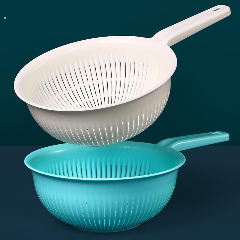 特厚带手柄塑料淘米盆篮子淘米箩厨房长柄洗米器筛洗菜盆沥水篮