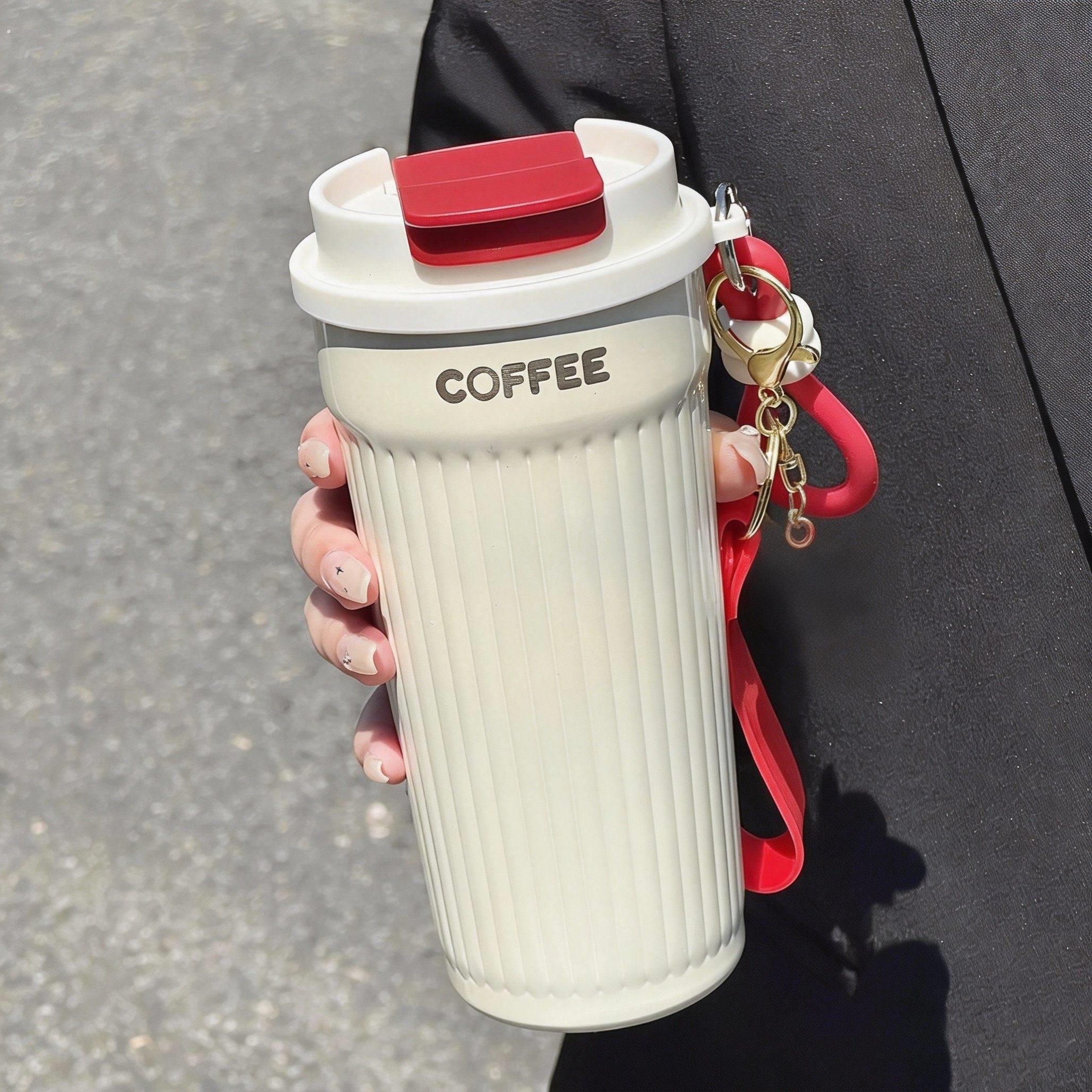 咖啡保温杯女士高颜值2025新款可携式外出简约保冷杯办公室吸管水
