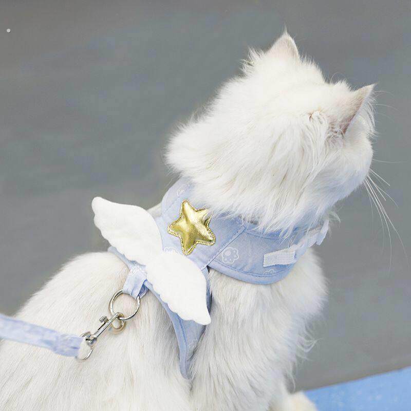 2025新款小狗牵引绳天使翅膀猫咪牵引绳背心式牵引带狗狗幼猫外出