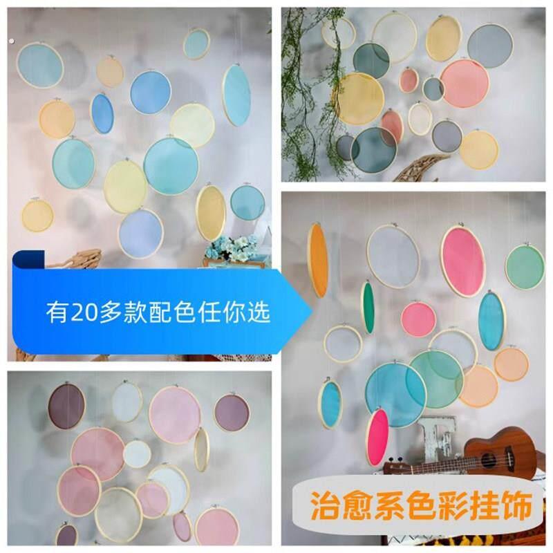 春节背景墙壁挂装饰彩纱圆形挂件橱窗幼儿园美陈环创婚礼布置吊饰