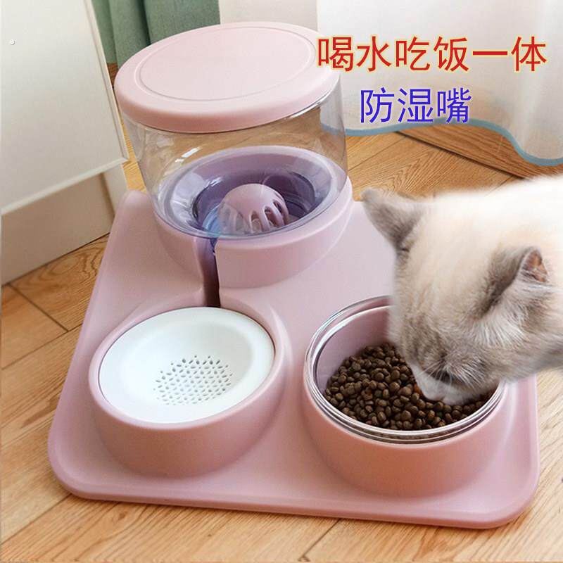 猫咪饮水机大容量狗狗喝水器自动喂水盆泰迪狗不湿嘴双碗宠物用品