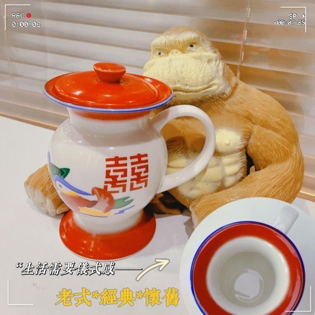 搞怪茶杯痰盂罐子水杯情侣马克杯怀旧老式搪瓷杯带盖勺礼物伴手礼