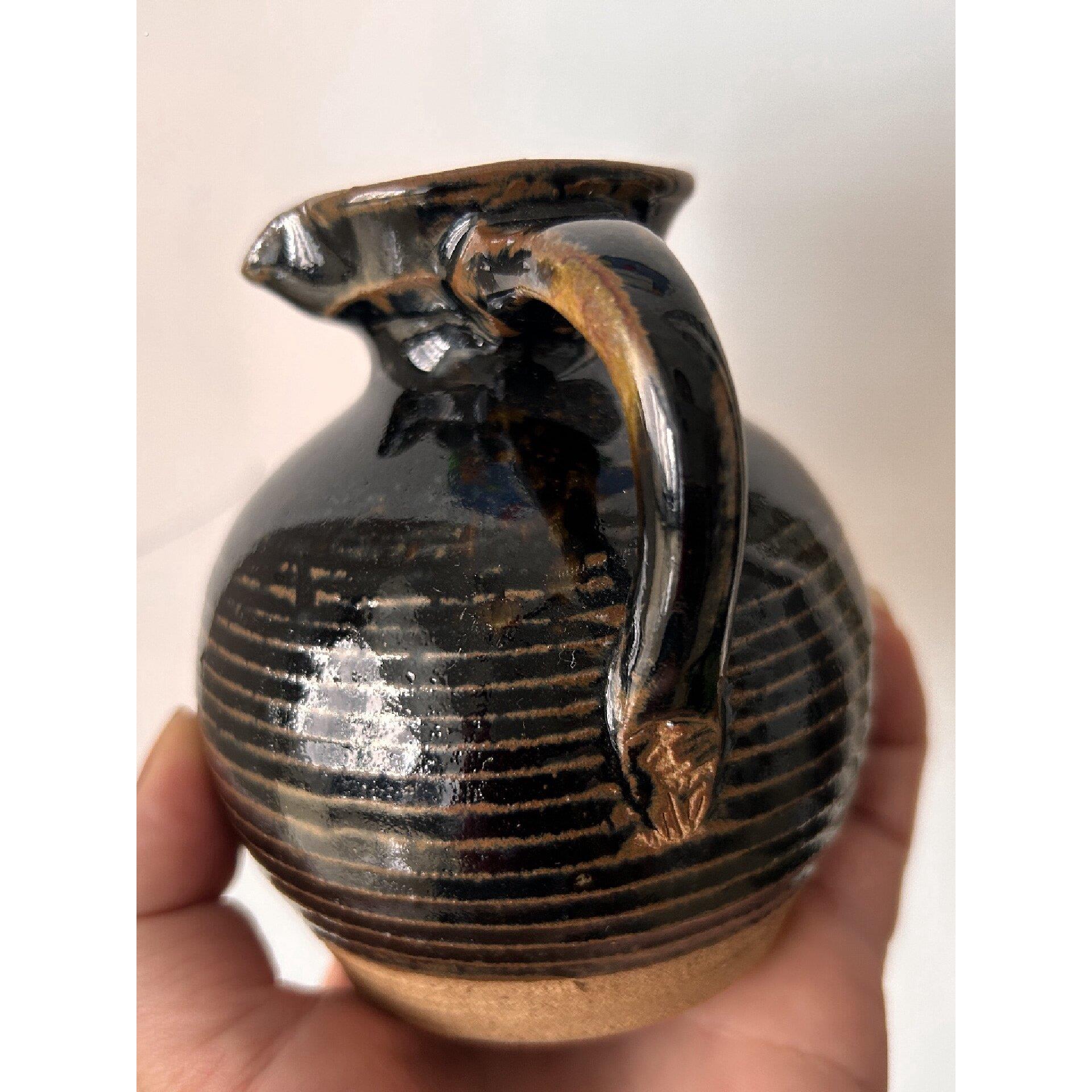 传统土陶罐老式酒壶耐高温可加热手工制作工艺品摆饰温酒器皿甘肃