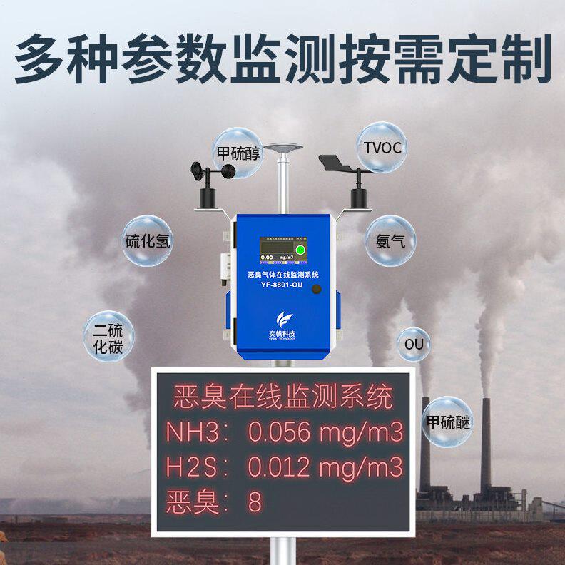 甄选垃圾站臭气检测仪恶臭浓度报警器硫化氢氨气养殖场臭味在线监