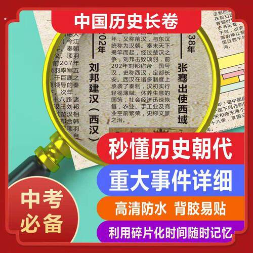 中国历史挂图大事年代表宝宝思维导图朝代表顺序表时间轴墙贴王芳