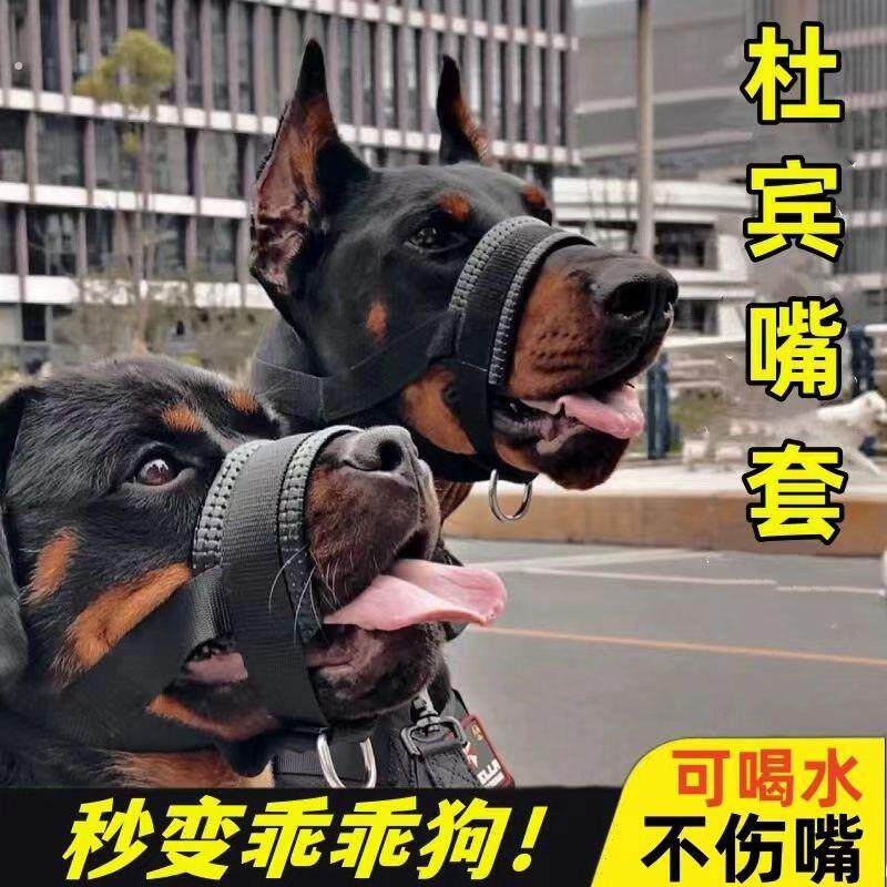 狗狗嘴套防乱咬防叫杜宾嘴套德牧马犬小中大型犬透气可调节可喝水