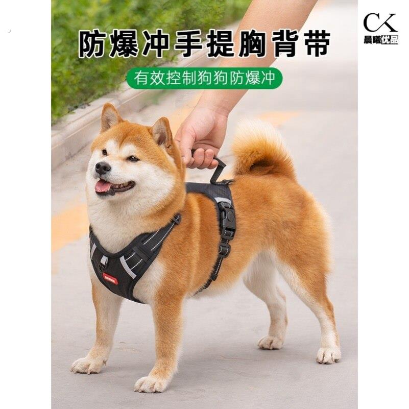 狗狗牵引绳胸背带遛狗绳子外出防挣脱柴犬中大型犬背心式狗链宠物
