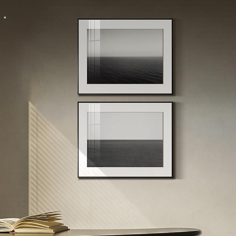 甄选杉本博司海景黑白摄影照片装饰画客厅现代卧室极简组合挂画样