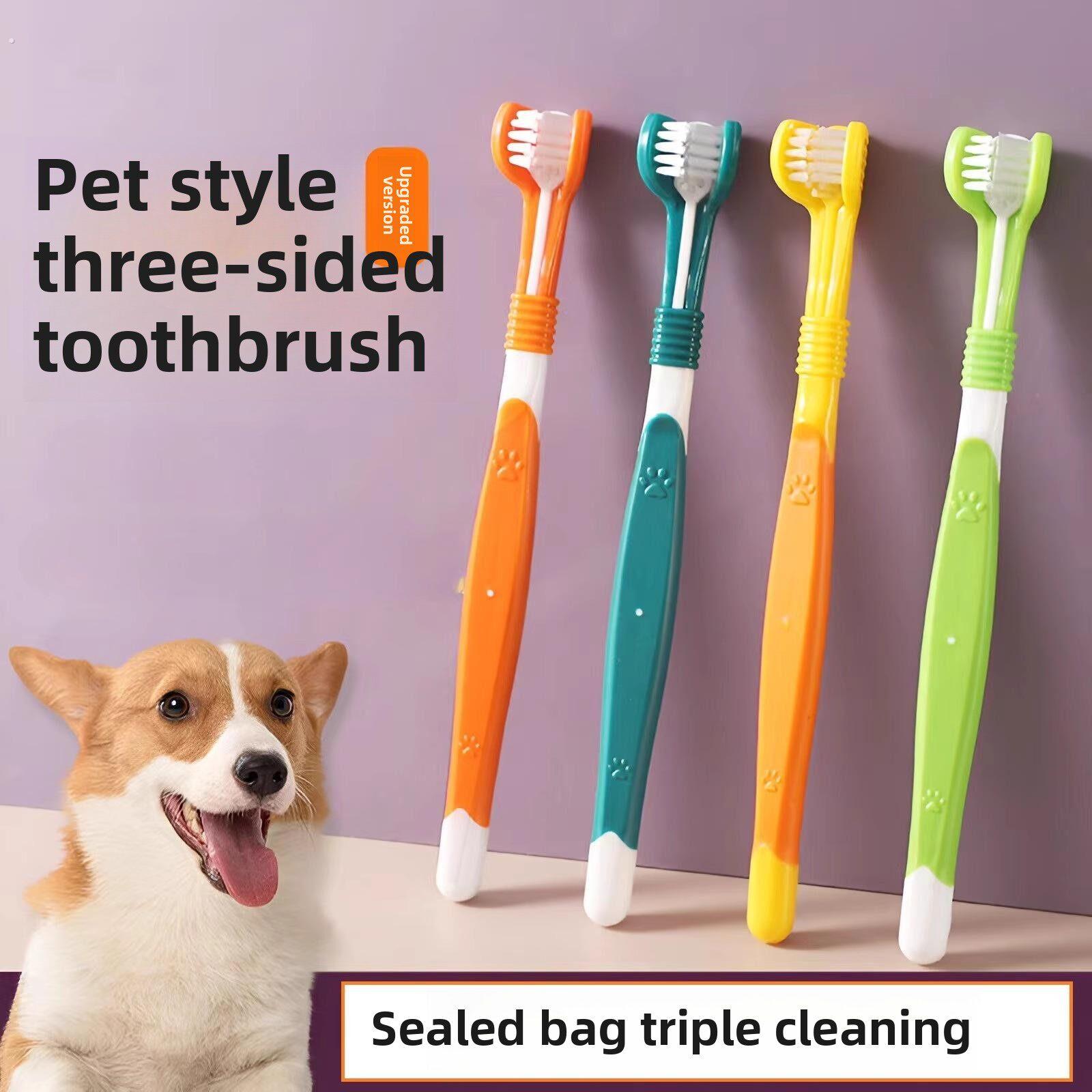 三刷头宠物牙刷猫咪狗狗牙刷头犬猫牙齿口腔软毛牙刷护理清洁用品