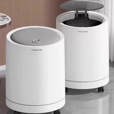 带轮垃圾桶家用2025新款客厅轻奢高档卫生间厕所厨房带盖大号容量