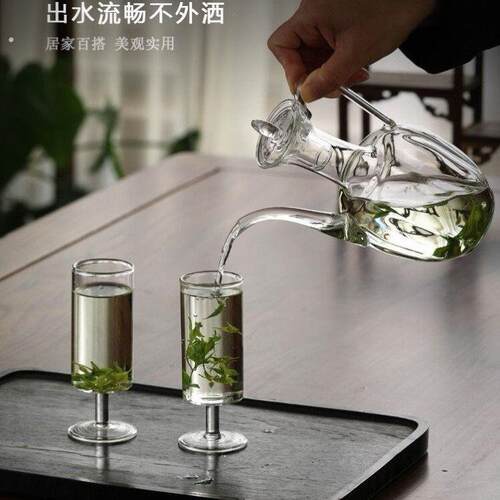 透明仿宋玻璃手执壶绿茶泡茶壶耐热玻璃贵妃壶复古煮泡茶壶宋执壶