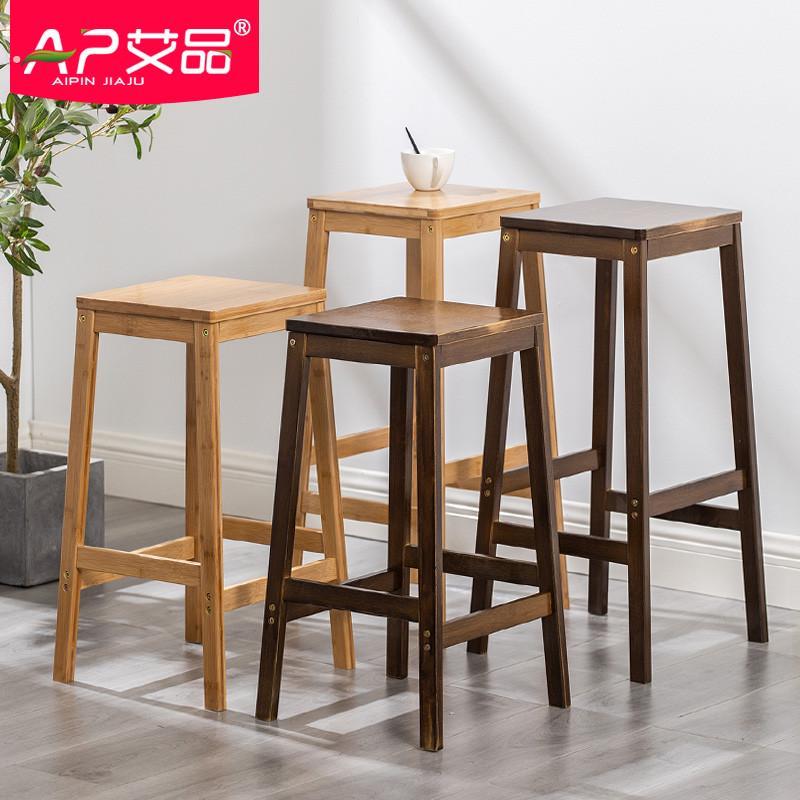 甄选高脚凳子家用高凳子客厅餐厅吧台椅实木板凳四方凳小木凳酒吧