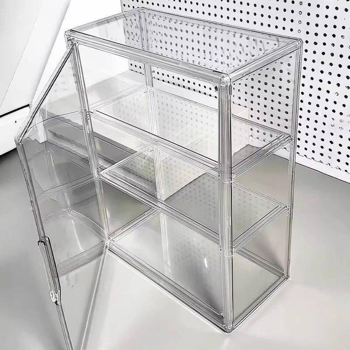 压克力展示柜透明多层模型玩偶大容量收纳柜立牌吧唧展示盒