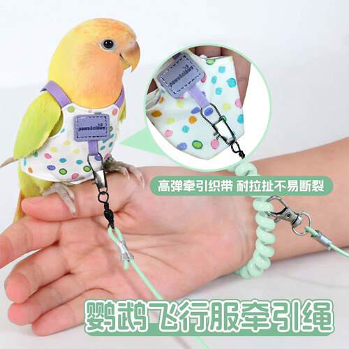 鹦鹉胸抱婴袋牵引绳超轻遛鸟外出抱婴袋玄风虎皮放飞绳牵引防丢飞