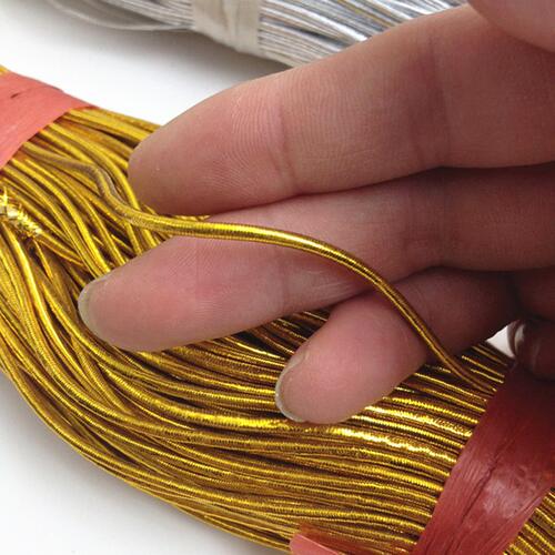 甄选厂家现货1mm-2mm金丝弹力绳 银丝弹力线 银丝松紧绳 金丝吊牌