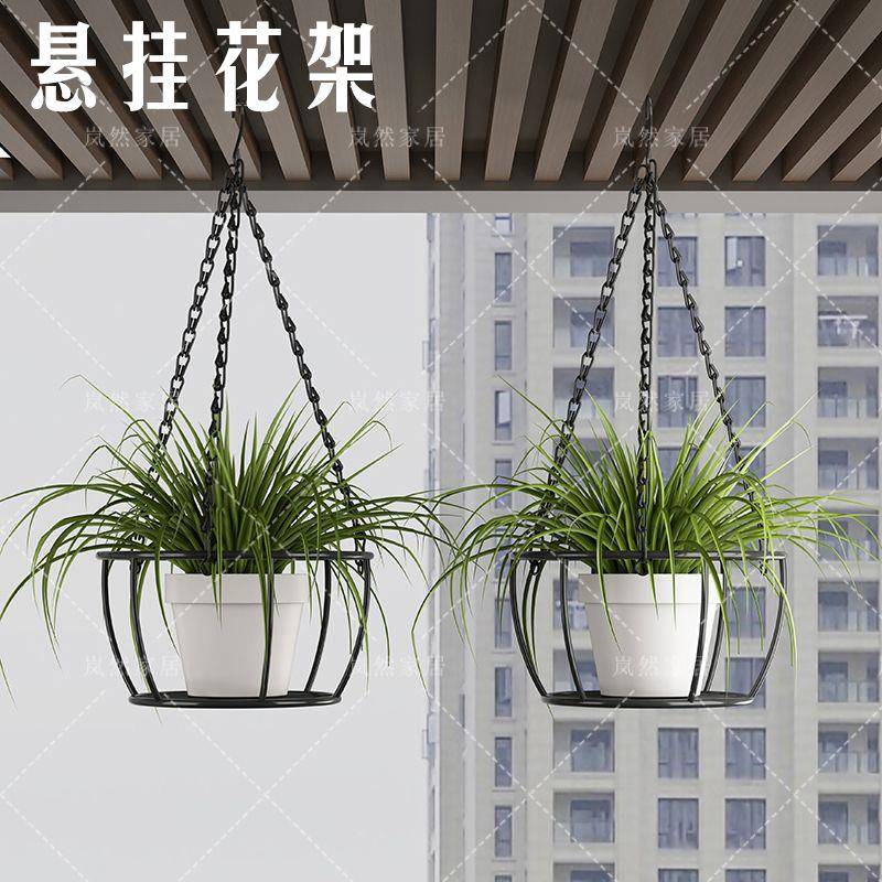 铁艺垂吊挂篮吊篮 悬挂式吊盆 吊挂花架 黄金葛吊兰盆挂架 挂式花
