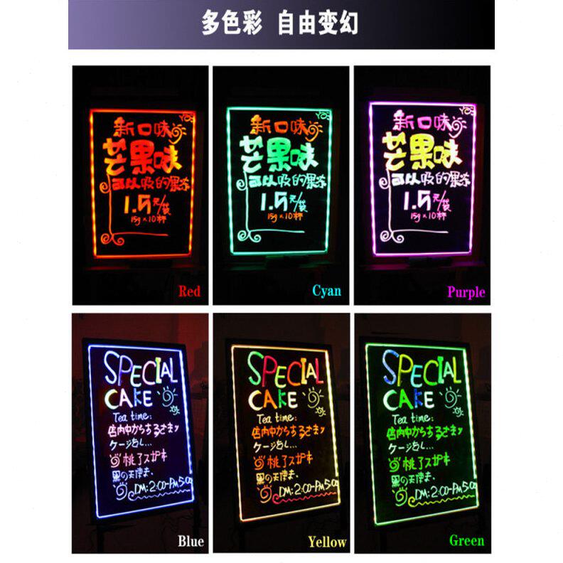 甄选发光广告牌夜市摆摊小黑板荧光板挂式店用夜光写字莹光手写板