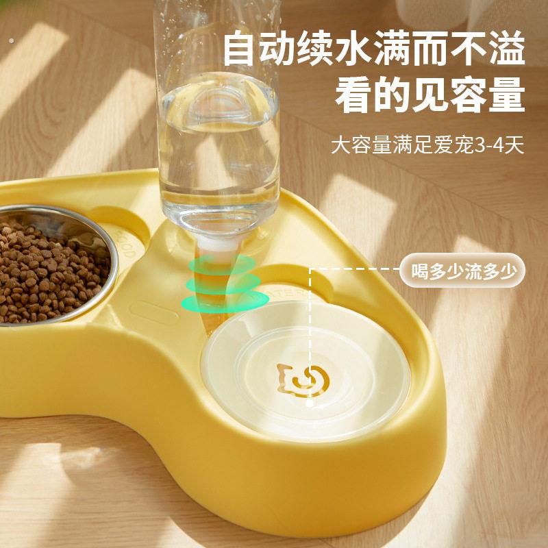 宠物新款猫咪自动喂水喂食一体器可拆卸猫碗狗饮水喝水机