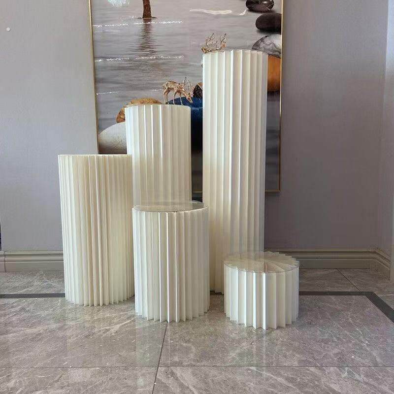 婚庆折叠甜品台展示架折纸罗马柱摆件橱窗装饰周岁宴生日蛋糕摆台