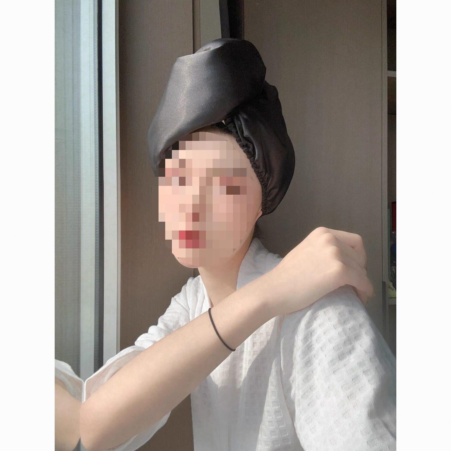 甄选浴帽干发帽吸水速干丝缎家用速干浴袍面法式贵妇中厚擦头发的