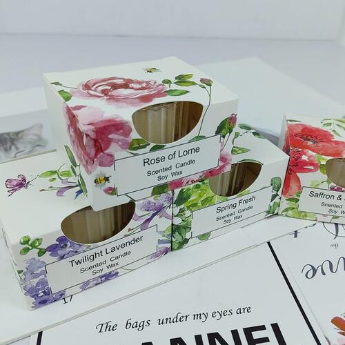 甄选新款细条纹香薰蜡烛无烟香氛大豆蜡家用蜡烛套装节日氛围伴手