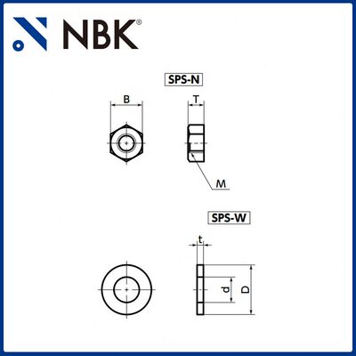 甄选NBK SPS-W 六角圆柱头PPS树脂塑料螺母??垫圈 机械零配件厂家
