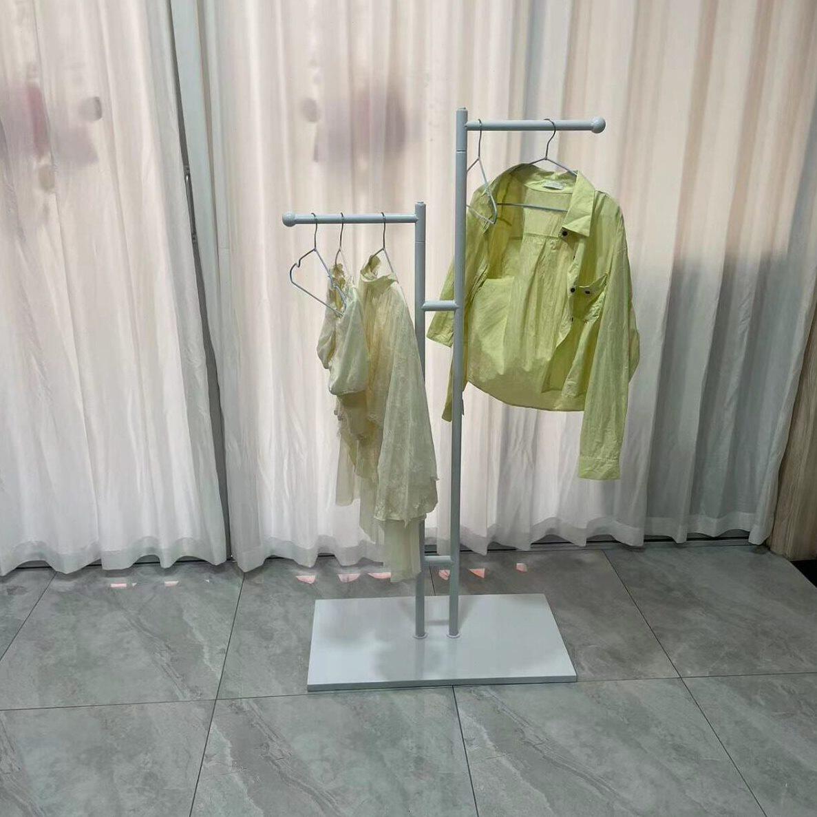 甄选服装店铁艺金色中岛落地式展示架女装货架杆T型侧挂衣架童装