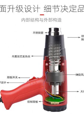 甄选TGK数显热风枪HG3316ES热缩膜烤枪汽车贴膜工业级维修烘枪热