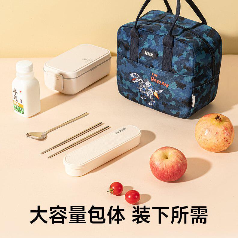 甄选uek饭盒袋保温便当手提包学生带饭防水防油上班族装餐包加厚