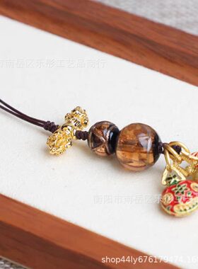 甄选雍款香灰琉璃手机链吞金兽提包挂坠小饰品学生生日礼物汽车钥