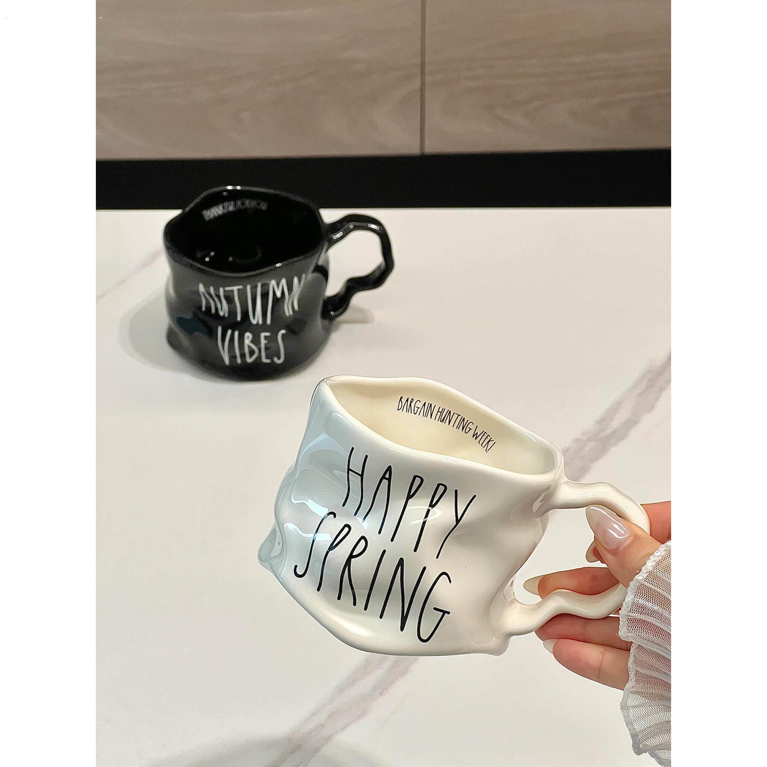 陶瓷杯设计感小众2024网红爆款水杯情侣高颜值马克杯大容量耐高温