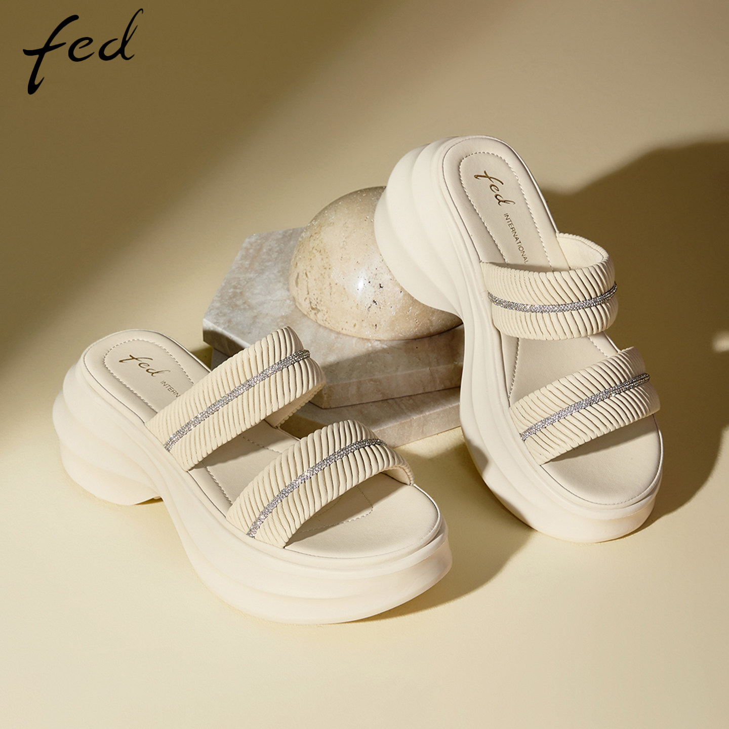 fed舒适高跟女款一字拖