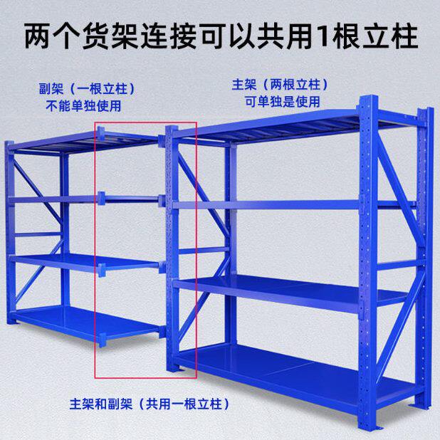 甄选加厚承重升级仓储货架 蝴蝶卡扣仓库置物架五金店中型货架