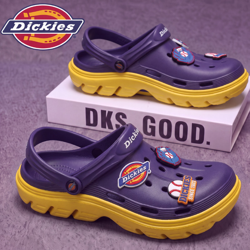 Dickies洞洞鞋男2026新款夏季外穿防滑包头拖鞋男士两用沙滩凉鞋