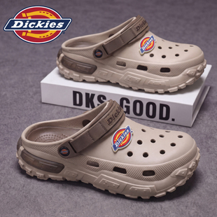 Dickies洞洞鞋男款夏季外穿防滑软底增高包头拖鞋男两用沙滩凉鞋