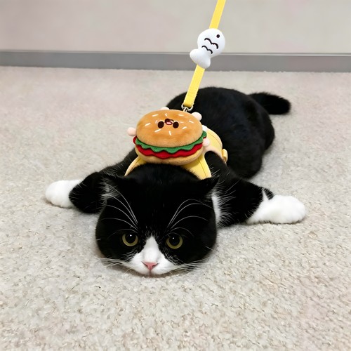猫咪牵引绳可爱胸背卡通面包玩偶
