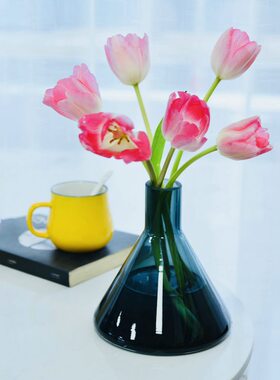 甄选现货简约玻璃花家居花摆件装饰品 干花插花玻璃花器工艺品