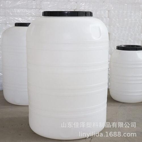 甄选厂家立式1吨圆形带盖白色塑料大桶储水桶500L加厚发酵桶大缸