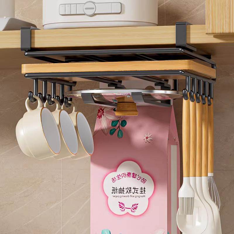 菜板放置架厨房置物架砧板案板架粘板锅盖架子收纳神器整体橱柜下
