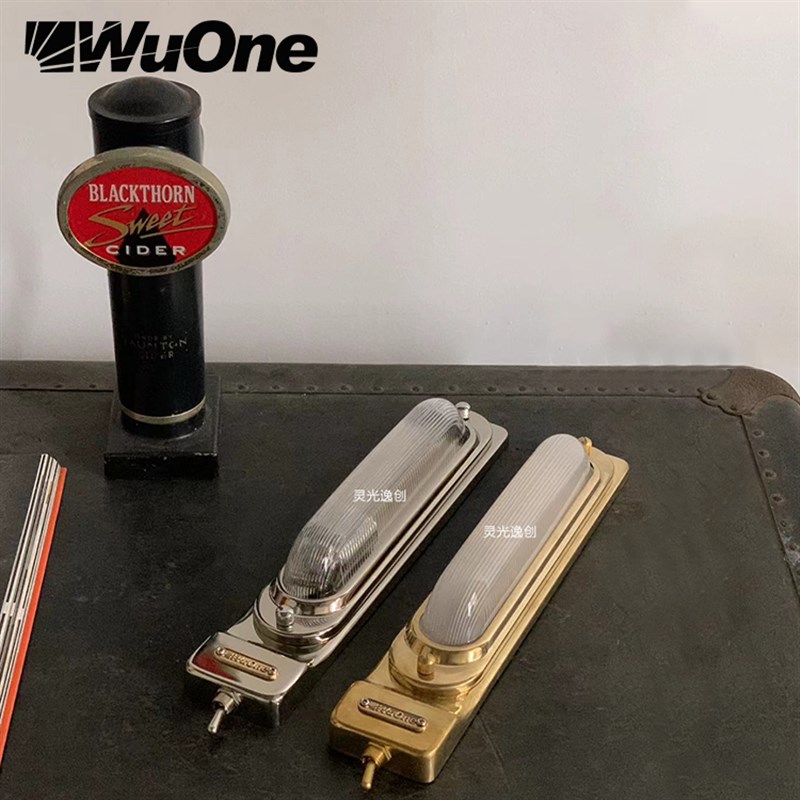wuone灵光逸创复古怀旧风铜材玻璃壁灯玄关咖啡店饭厅酒吧镜前灯