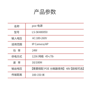 POE供电模块 12V1A/15V1A/24V1A/48V0.5A POE电源poe交换机电源